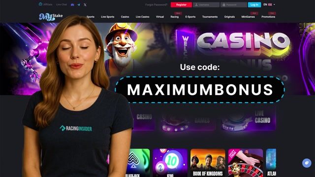 Screenshot showing the Mystake casino lobby interface on a mobile device
